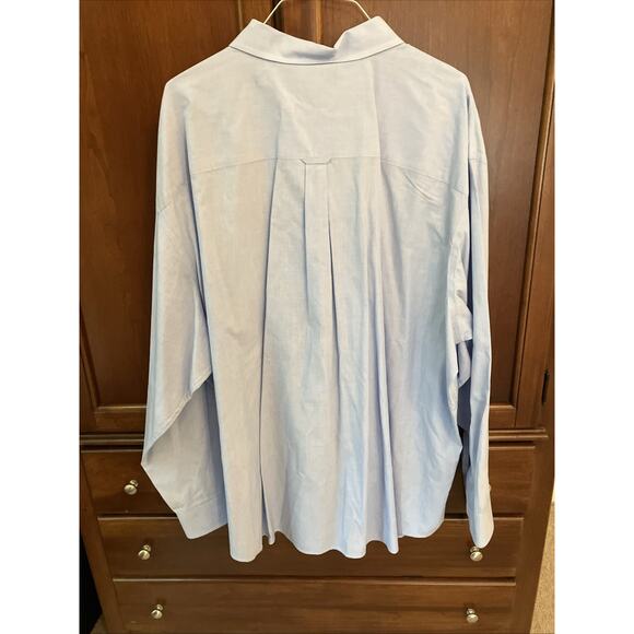 Izod Button Down Shirt Men 4XL Big Blue Premium Essentials Long Sleeve Collared - Picture 11 of 12